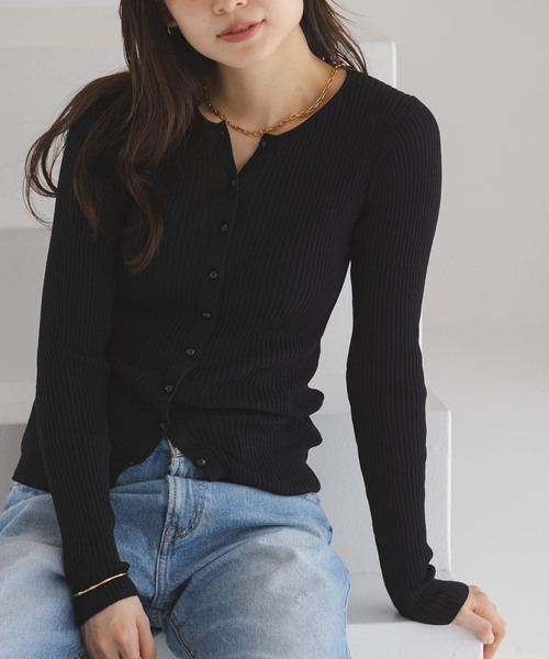 CO/SILK リブカーディガン（カーディガン/ボレロ）｜NOBLE（ノーブル