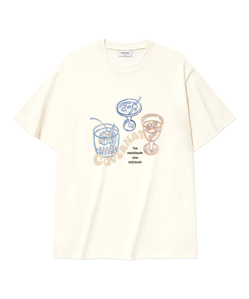 COVERNAT(カバーナット)の「クールコットンキッチカクテルグラフィックTシャツアイボリー(Tシャツ/カットソー・レディース・その他・X-SMALL/SMALL/MEDIUM/LARGE/X-LARGE/XX-LARGE)」の2枚目の写真