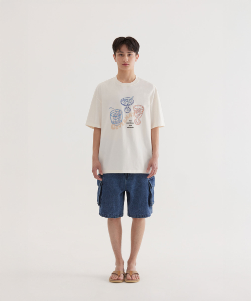 COVERNAT(カバーナット)の「クールコットンキッチカクテルグラフィックTシャツアイボリー(Tシャツ/カットソー・レディース・その他・X-SMALL/SMALL/MEDIUM/LARGE/X-LARGE/XX-LARGE)」の4枚目の写真