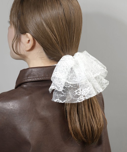 ミハエルネグリン レース バレッタ　ホワイト レースバレッタ（バレッタ/ヘアクリップ）｜ANEMONE（アネモネ）の