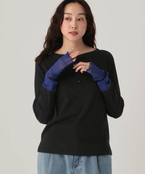 Elura(エルーラ)の「ジンジャーモイスト2WAY/633098(ニット/セーター・レディース・ブラック×レッド/ブラック系その他/ブラック×ブルー・FREE)」の3枚目の写真