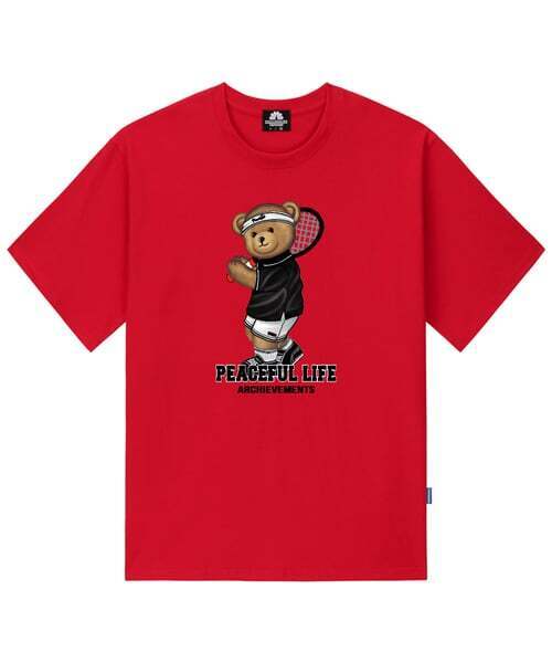 TRIPSHION(トリップション)の「TENNIS BOY BEAR Tシャツ - レッド(Tシャツ/カットソー・メンズ・その他・LARGE/MEDIUM/X-LARGE)」の1枚目の写真