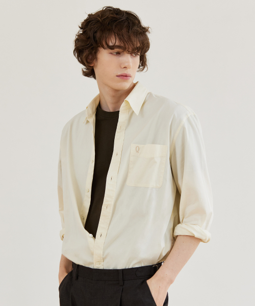 QS(キュース)の「リラックスドオックスフォードシャツ - ライトイエロー(シャツ/ブラウス・メンズ・その他・1/2/3)」の1枚目の写真