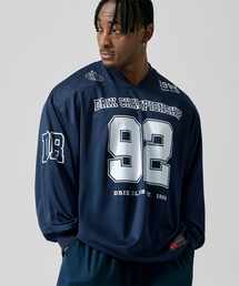 DRIX（ドリックス）の「ラグビーオーバーサイズジャージロングスリーブ_ネイビー（Tシャツ/カットソー）」