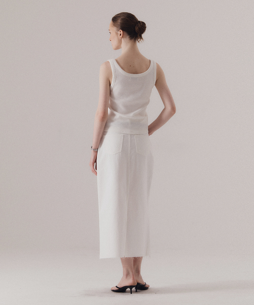 SILN(シルン)の「Frayed hem cotton skirt (WHITE)(スカート・レディース・その他・SMALL)」の3枚目の写真