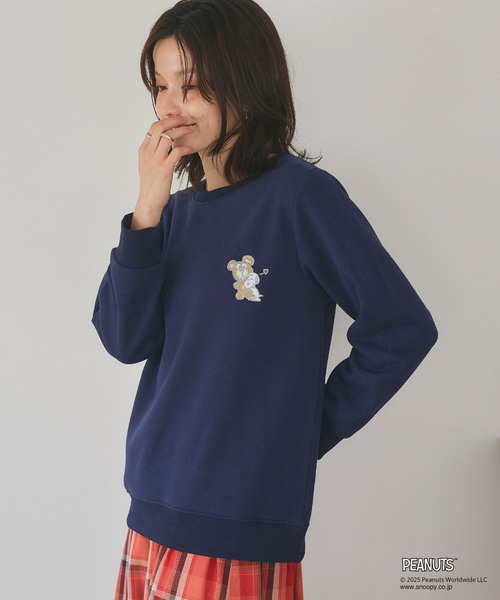 PEANUTS(ピーナッツ)の「【PEANUTS/ピーナッツ】SNOOPY and Teddy Bear刺繍デザイン裏起毛スウェットトレーナー(ニット/セーター・レディース・グリーン系その他/ネイビー/パープル・M/L/LL/3L)」の11枚目の写真