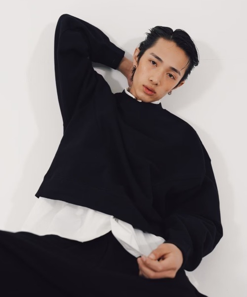 CS】cropped vneck sweat shirt / 【シーエス】クロップドブイネック