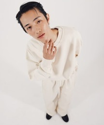 Chikashitsu +（チカシツプラス）の「【CS】cropped vneck sweat shirt / 【シーエス】クロップドブイネックスウェットシャツ（スウェット）」