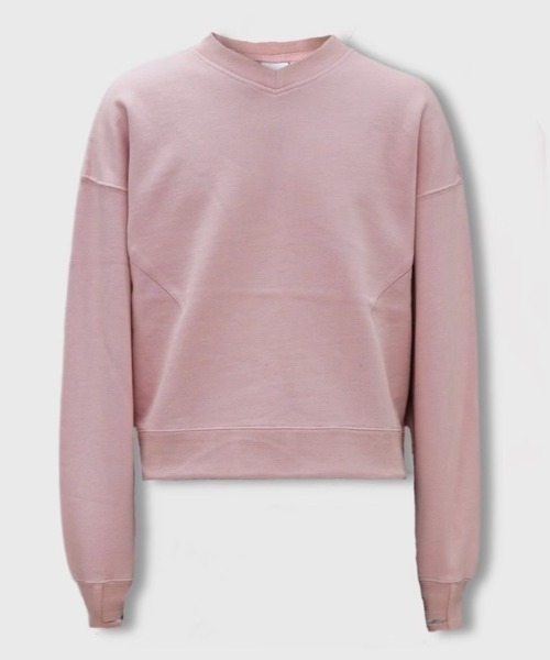 CS】cropped vneck sweat shirt / 【シーエス】クロップドブイネック