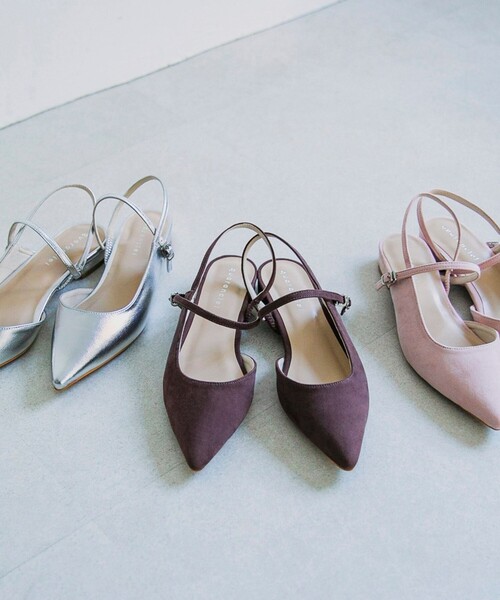 quaranciel(カランシエル)の「quaranciel: ポインテッド スリングバック フラット パンプス(パンプス・レディース・ピンク/シルバー/ブラウン・45/35/25)」の19枚目の写真
