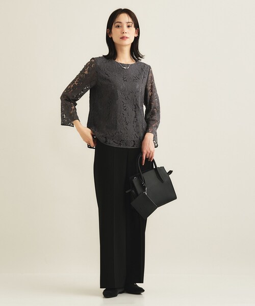 INDIVI（インディヴィ）の「【洗える／セレモニー】フラワーレースブラウス（シャツ/ブラウス・レディース・グレー/オフホワイト・19/15 /13/05/38/34）」の9枚目の写真