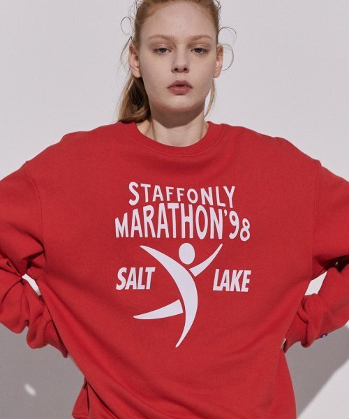 STAFF ONLY(スタッフオンリー)の「FINISH LINE FRONT SWEATSHIRTS (RED)(スウェット・レディース・その他・SMALL/MEDIUM/LARGE)」の1枚目の写真