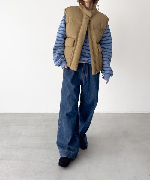 CANAL JEAN（キャナルジーン）の「El mar　ラグランボーダートレーナー（スウェット・レディース・グレー/ブルー・ONE SIZE）」の5枚目の写真