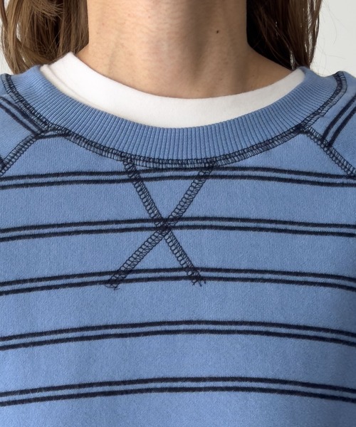 CANAL JEAN（キャナルジーン）の「El mar　ラグランボーダートレーナー（スウェット・レディース・グレー/ブルー・ONE SIZE）」の12枚目の写真