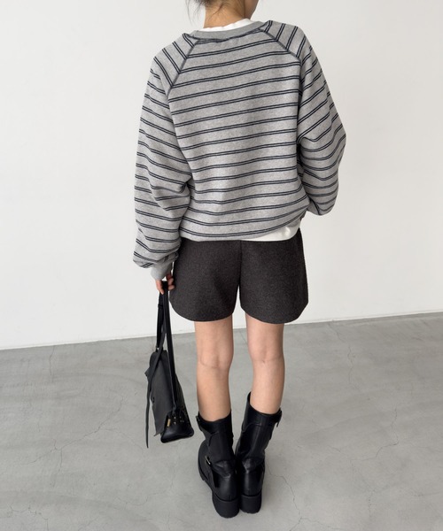 CANAL JEAN（キャナルジーン）の「El mar　ラグランボーダートレーナー（スウェット・レディース・グレー/ブルー・ONE SIZE）」の13枚目の写真