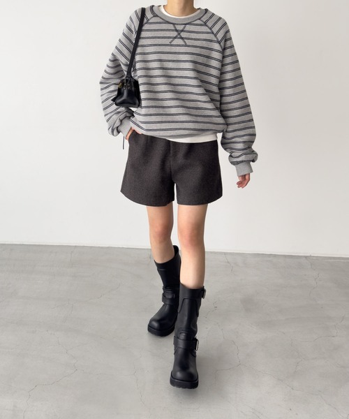 CANAL JEAN（キャナルジーン）の「El mar　ラグランボーダートレーナー（スウェット・レディース・グレー/ブルー・ONE SIZE）」の14枚目の写真