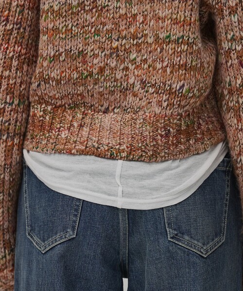 PUBLIC TOKYO(パブリックトウキョウ)の「ミックスカラーVネックニット(ニット/セーター・レディース・キャメル/ブルー・FREE)」の11枚目の写真