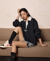 JORDAN BRAND | 《セットアップ対応商品》ジョーダン フライト フリース ウィメンズ ラグビートップス / Jordan Flight Fleece Women's Rugby Top IF0997-010 Black(スウェット)