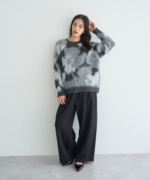 YECCA VECCA(イェッカヴェッカ)の「フラワー柄シャギーニット(ニット/セーター・レディース・ピンク/ブルー/チャコールグレー・FREE)」の7枚目の写真