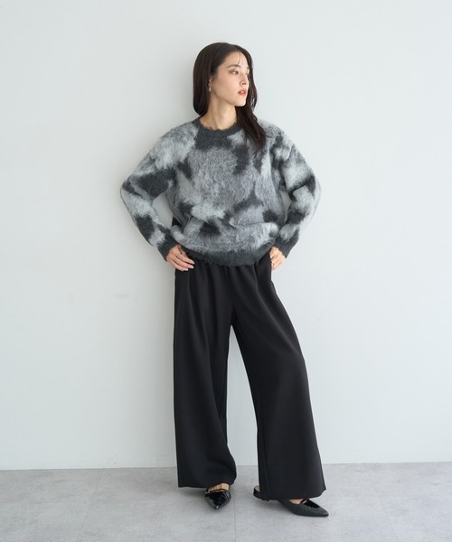 YECCA VECCA(イェッカヴェッカ)の「フラワー柄シャギーニット(ニット/セーター・レディース・ピンク/ブルー/チャコールグレー・FREE)」の8枚目の写真