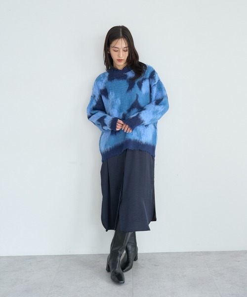 YECCA VECCA(イェッカヴェッカ)の「フラワー柄シャギーニット(ニット/セーター・レディース・ピンク/ブルー/チャコールグレー・FREE)」の18枚目の写真