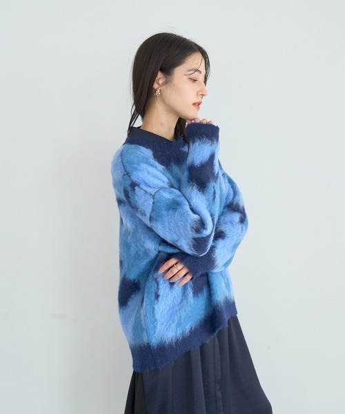 YECCA VECCA(イェッカヴェッカ)の「フラワー柄シャギーニット(ニット/セーター・レディース・ピンク/ブルー/チャコールグレー・FREE)」の15枚目の写真