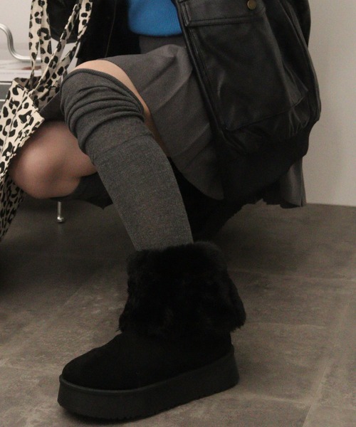 Dedes(デデス)の「Dedes 厚底 ファーカバーブーツ(ブーツ・レディース・ベージュ/ブラウン/ブラック・42/40/36/34/38/44)」の5枚目の写真