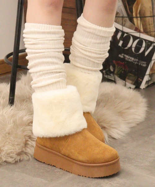 Dedes(デデス)の「Dedes 厚底 ファーカバーブーツ(ブーツ・レディース・ベージュ/ブラウン/ブラック・42/40/36/34/38/44)」の9枚目の写真