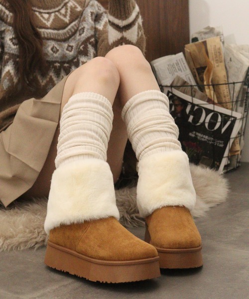 Dedes(デデス)の「Dedes 厚底 ファーカバーブーツ(ブーツ・レディース・ベージュ/ブラウン/ブラック・42/40/36/34/38/44)」の10枚目の写真