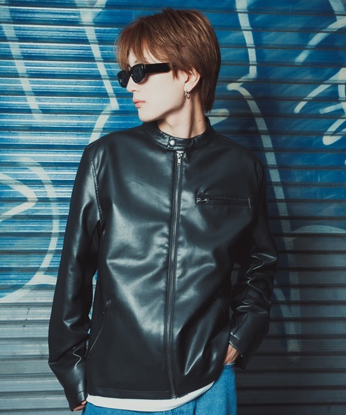 improves(インプローブス)の「合成皮革 シングルライダースジャケット(ライダースジャケット・メンズ・ブラック・MEDIUM/SMALL/X-LARGE/LARGE)」の6枚目の写真