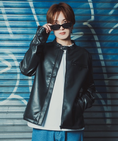 improves(インプローブス)の「合成皮革 シングルライダースジャケット(ライダースジャケット・メンズ・ブラック・MEDIUM/SMALL/X-LARGE/LARGE)」の7枚目の写真