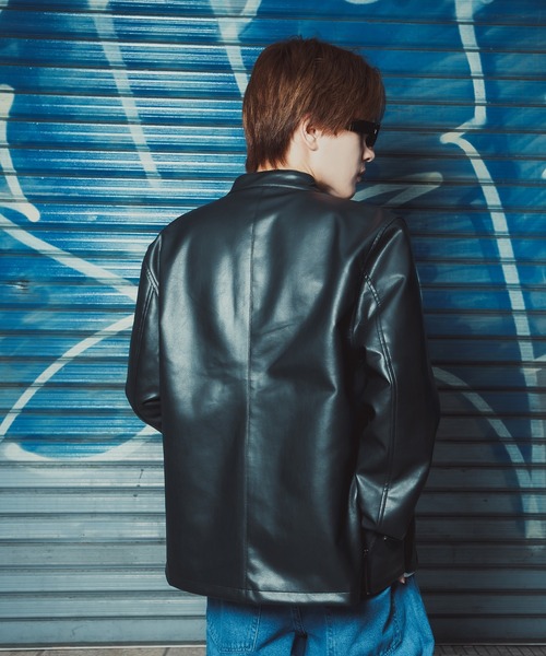 improves(インプローブス)の「合成皮革 シングルライダースジャケット(ライダースジャケット・メンズ・ブラック・MEDIUM/SMALL/X-LARGE/LARGE)」の8枚目の写真