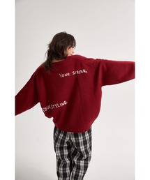 【IAMU】Over Sized Logo Knit ロゴニットプルオーバー(ユニセックス)