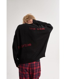 【IAMU】Over Sized Logo Knit ロゴニットプルオーバー(ユニセックス)