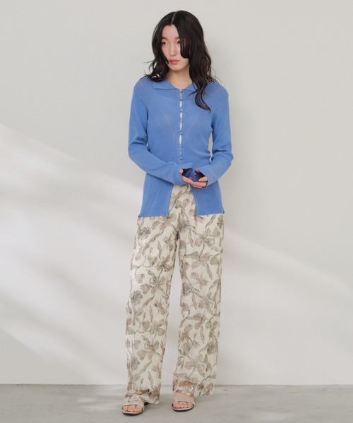 Shelly island(シェリーアイランド)の「冷感シルクタッチポロ襟カーディガン(カーディガン/ボレロ・レディース・ブラック/ピンク/ホワイト/ブルー・FREE)」の20枚目の写真