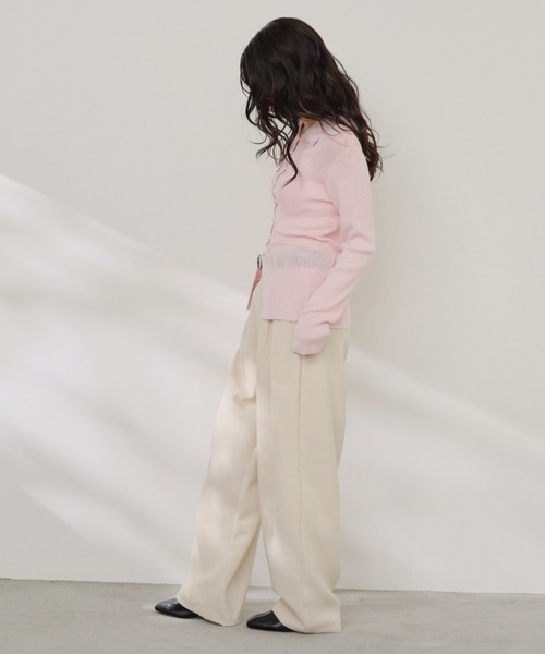 Shelly island(シェリーアイランド)の「冷感シルクタッチポロ襟カーディガン(カーディガン/ボレロ・レディース・ブラック/ピンク/ホワイト/ブルー・FREE)」の17枚目の写真