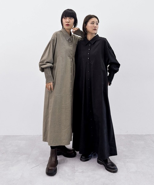 niko and...（ニコアンド）の「[MODE NORM CORE] マトンスリーブマキシワンピース（ワンピース・レディース・モカ/チャコール/ブラック・LARGE/MEDIUM）」の22枚目の写真