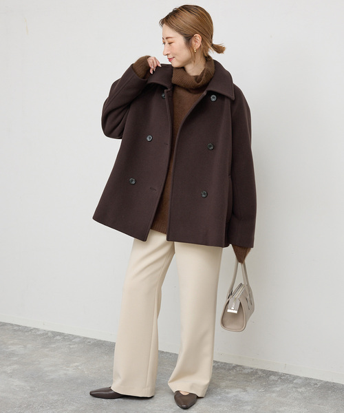 Spick & Span（スピックアンドスパン）の「《追加3》S160スタンドカラーショートコート（その他アウター・レディース・ベージュ/ブラック・34/38/36）」の5枚目の写真