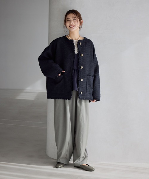 studio CLIP(スタディオクリップ)の「【WEB限定】袖フレアレースプルオーバー《オケージョン2026SS》(Tシャツ/カットソー・レディース・オフホワイト/ブラック・FREE)」の11枚目の写真