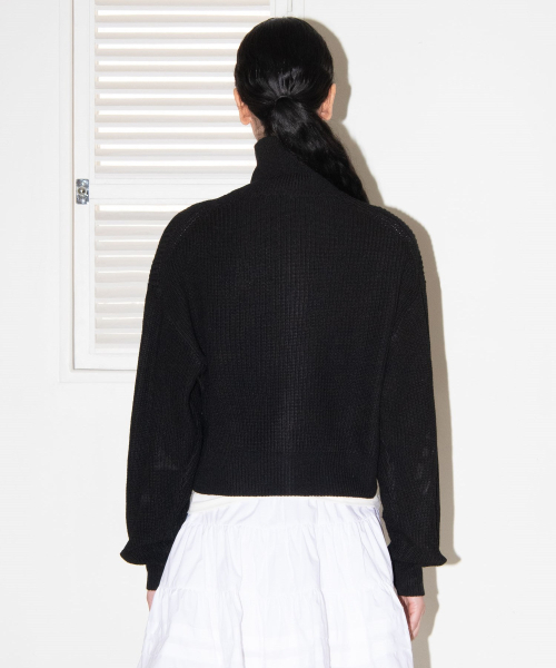 MAIS(マイス)の「TWO WAY KNIT ZIP-UP CARDIGAN / BLACK(カーディガン/ボレロ・レディース・ブラック・FREE)」の5枚目の写真