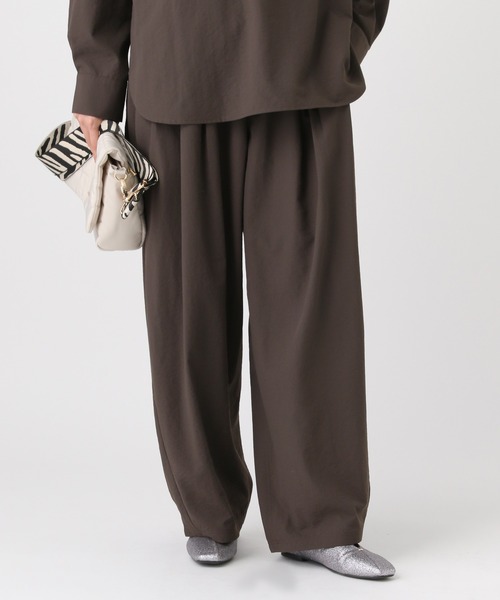 Elura（エルーラ）の「アイロンいらずワイドパンツ/634738（その他パンツ・レディース・ダークブラウン/ブラウン/ライトブルー/ライトピンク/キャメル・FREE）」の2枚目の写真