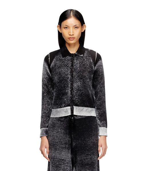 DIESEL（ディーゼル）の「ウィメンズ コットン襟付きカーディガン M-LOREN（カーディガン/ボレロ・レディース・ブラウン/ブラック・X-LARGE/MEDIUM/LARGE/X-SMALL/SMALL）」の2枚目の写真