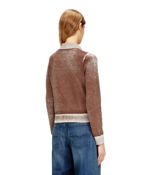 DIESEL（ディーゼル）の「ウィメンズ コットン襟付きカーディガン M-LOREN（カーディガン/ボレロ・レディース・ブラウン/ブラック・X-LARGE/MEDIUM/LARGE/X-SMALL/SMALL）」の5枚目の写真