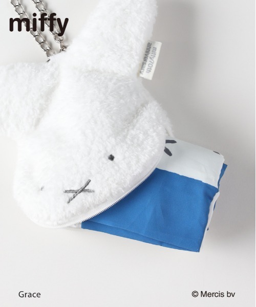 Right-on(ライトオン)の「【miffy】70周年限定 ボアポーチ内蔵 折りたたみエコバッグ (トートバッグ / コンパクト収納 / ギフト)(エコバッグ/サブバッグ・レディース・ブルー・ONE SIZE)」の8枚目の写真