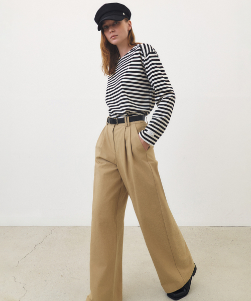 ARTID（アルティーダ）の「ディープタックワイドコットンパンツ_BEIGE（その他パンツ・レディース・ベージュ・S/M）」の3枚目の写真