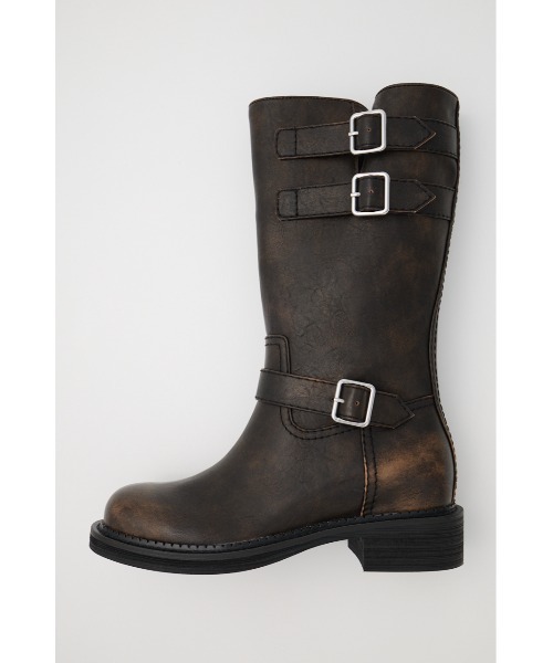 MOUSSY（マウジー）の「BELTED BIKER ブーツ（ブーツ・レディース・ダークブラウン・SMALL/MEDIUM/LARGE）」の2枚目の写真