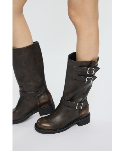 MOUSSY（マウジー）の「BELTED BIKER ブーツ（ブーツ・レディース・ダークブラウン・SMALL/MEDIUM/LARGE）」の13枚目の写真