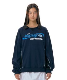 AMESWORLDWIDE | NEW MESSAGE COLLAR SWEATSHIRT NAVY (AM2ESUM442A)(スウェット)