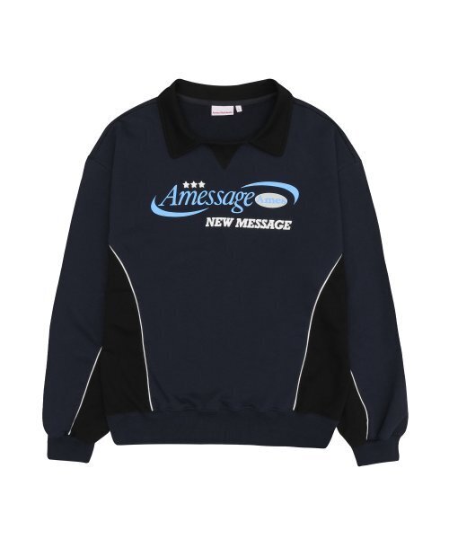 AMESWORLDWIDE(アメスワールドワイド)の「NEW MESSAGE COLLAR SWEATSHIRT NAVY (AM2ESUM442A)(スウェット・レディース・その他・M/L)」の5枚目の写真