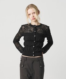 ATTISESSION（アティセッション）の「＜ATTISESSION＞レース ジャガード カーディガン（カーディガン/ボレロ）」